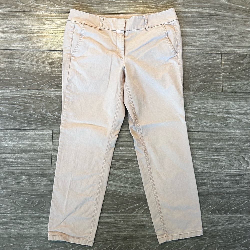 LOFT light pink / beige ankle straight chino cropped pants size 28 petite